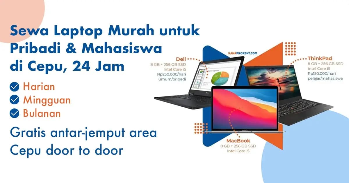 Sewa laptop murah di Cepu