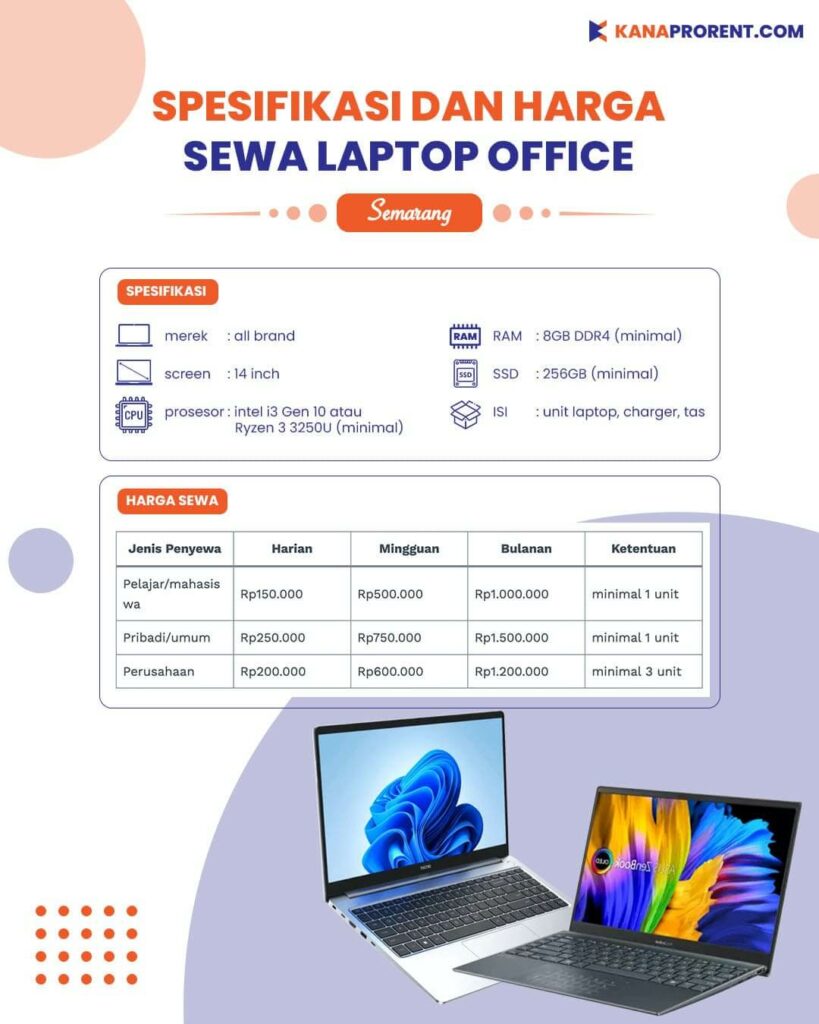 Harga sewa laptop office terdekat di Semarang